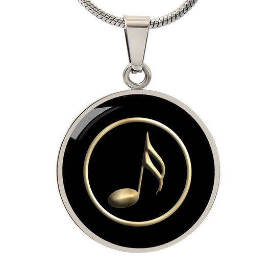Music Note Pendant with Engraving Option - Gift for Musicians - Music Symbol