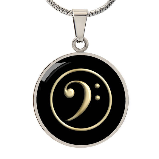 Bass Clef Pendant with Engraving Option - Gift for Musicians - Bass or Cello Player
