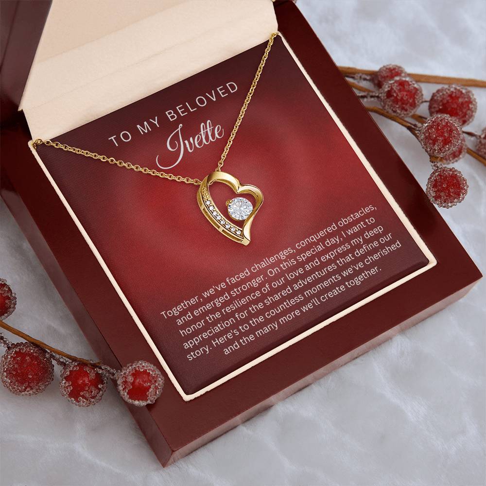 Forever Love Necklace: A Timeless Gift of Love with Customizable Name Greeting Card - Red Card
