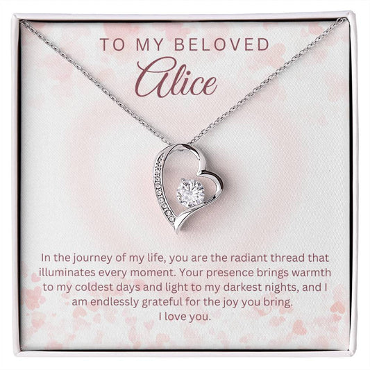 Forever Love Necklace: A Timeless Gift of Love with Customizable Name Greeting Card
