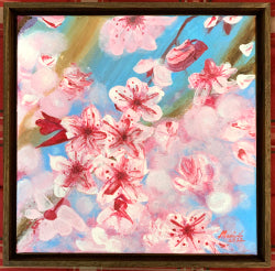 Sakura Dreams - Acrylic on Canvas 10"x10" with free frame
